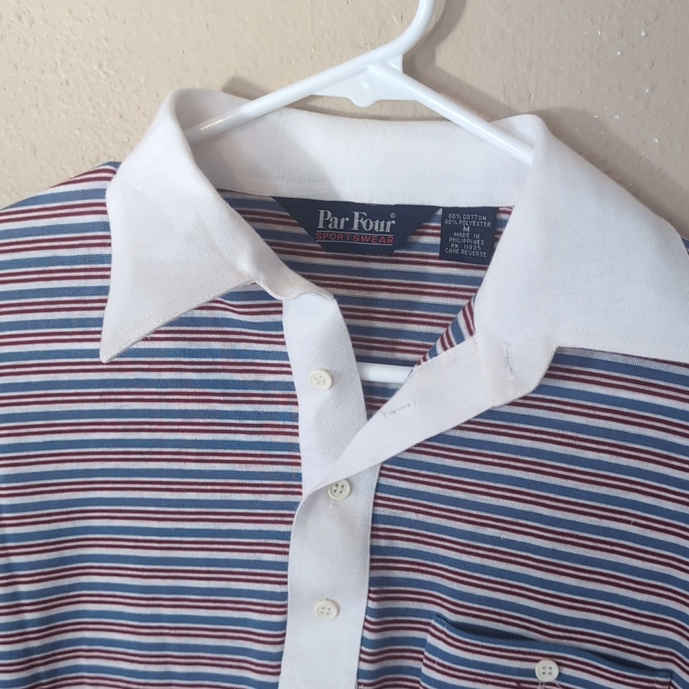 Par Four Men's Sportswear Vinytage Golf Polo Shirt - Picture 2 of 4